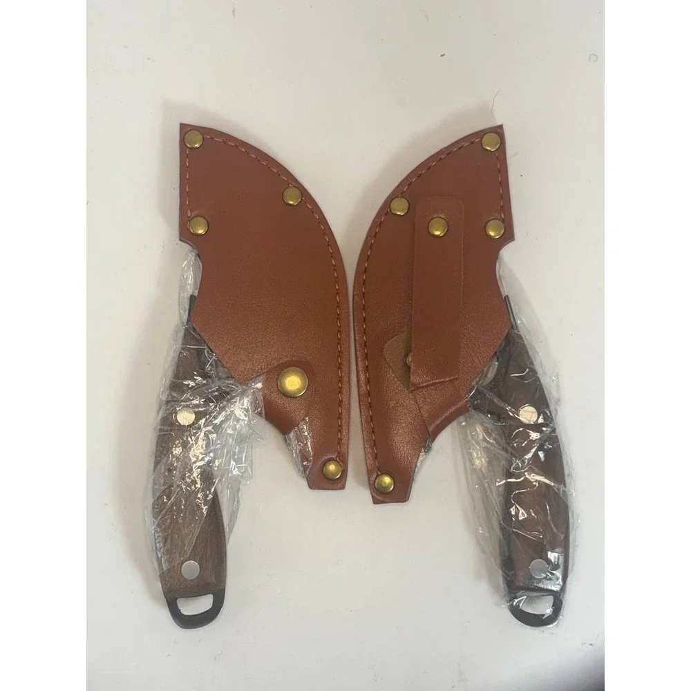 2pc Hand Forged Butcher Knife Set High Carbon Steel Boning Knives with Sheaths‎
